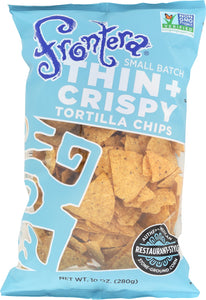 FRONTERA: Thin and Crispy Stone-Ground Tortilla Chips, 10 oz