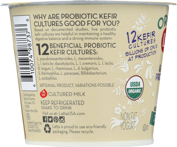 LATTA: Kefir 2% Acidophilus Organic, 5.25 oz