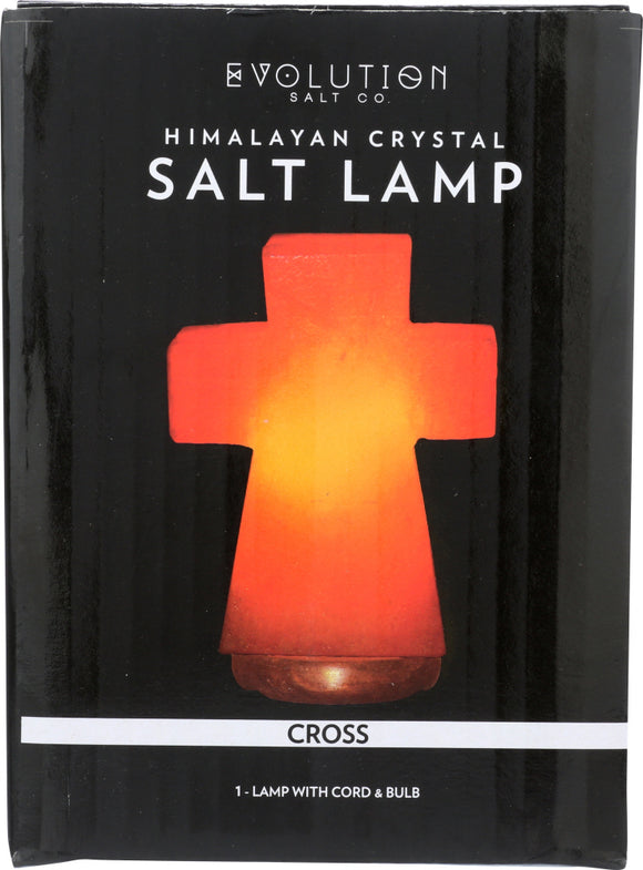 EVOLUTION SALT: Cross Crystal Himalayan Salt Lamp, 6 lb