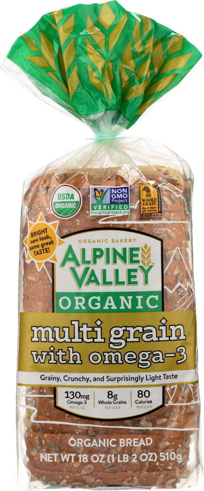 ALPINE VALLEY: Bread Organic Multi Grain with Omega-3, 18 oz