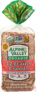 ALPINE VALLEY: Bread Organic 12 Grain with Omega-3, 18 oz