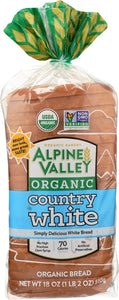 ALPINE VALLEY: Bread Organic Country White, 18 oz