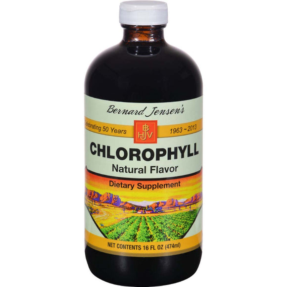 BERNARD JENSEN: Chlorophyll Natural Flavor Liquid, 16 oz