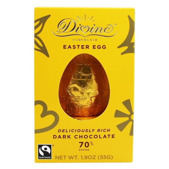DIVINE CHOCOLATE: Deliciously Rich Easter Egg Dark Chocolate, 1.9 oz
