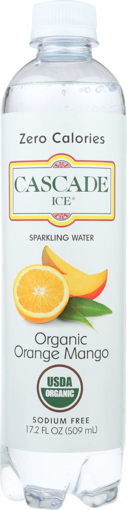 CASCADE ICE: Sparkling Water Orange Mango, 17.2 oz