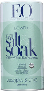 EO: Be Well Eucalyptus & Arnica Bath Salt & Soak, 22 oz