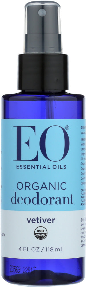 EO PRODUCTS: Organic Deodorant Spray Vetiver, 4 Oz