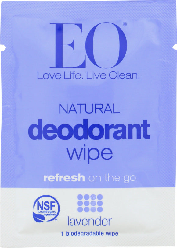 EO: Deodorant Wipes Lavender, 1 ea