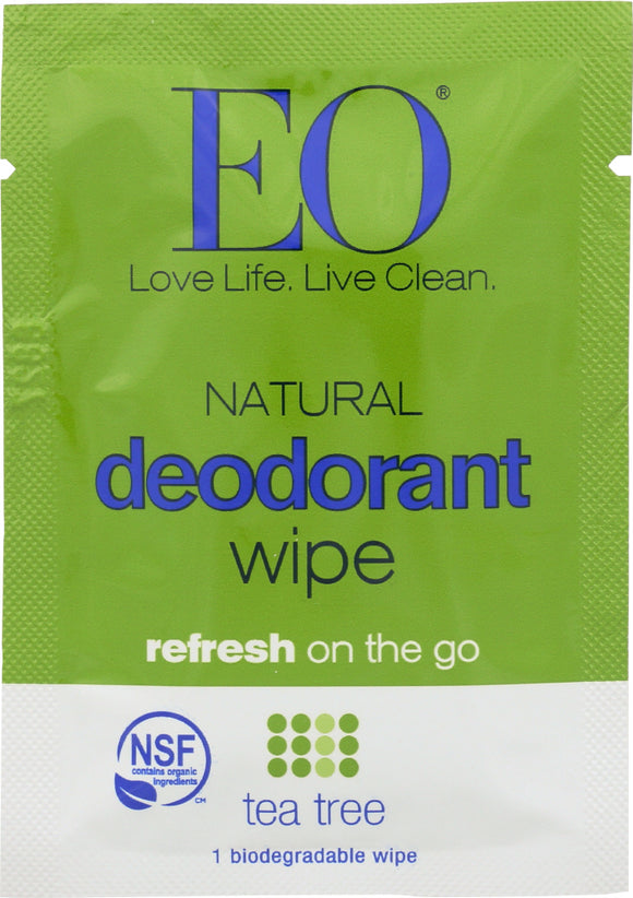 EO: Deodorant Wipes Tea Tree, 1 ea