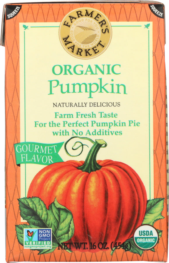 FARMERS MARKET FOODS: Organic Pumpkin Puree Tetrapak, 16 oz