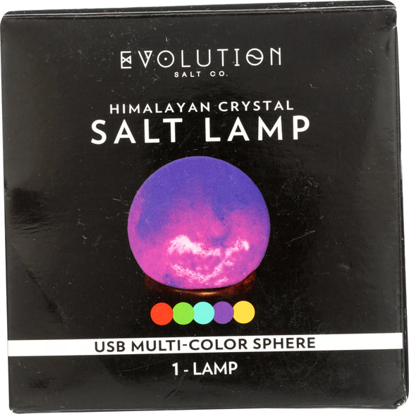 EVOLUTION SALT: Multicolor Sphere USB Lamp, 2 lb