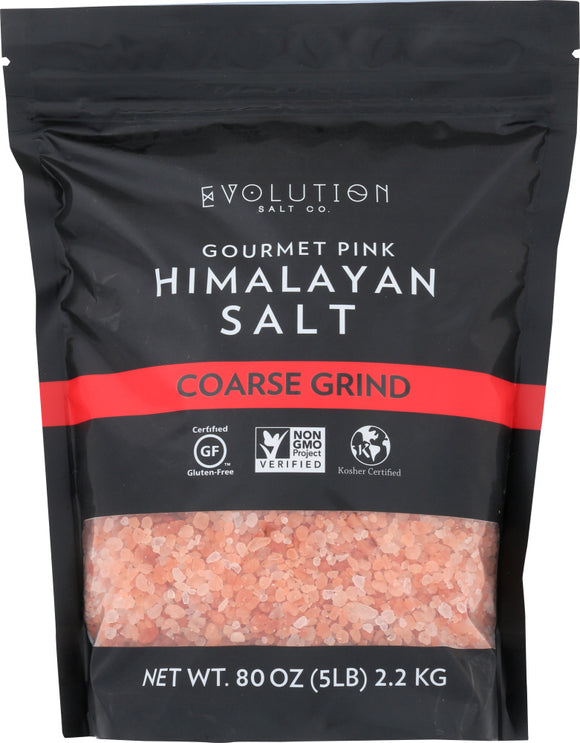 EVOLUTION SALT: Gourmet Pink Himalayan Salt Coarse Grind, 5 lb