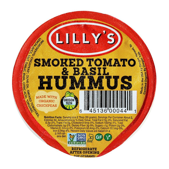 LILLYS HUMMUS: Smoked Tomato Basil Hummus, 2 oz
