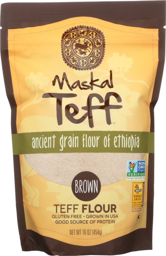 MASKAL TEFF: Flour Brown, 16 oz