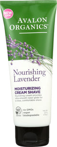 AVALON ORGANICS: Moisturizing Cream Shave Lavender, 8 Oz