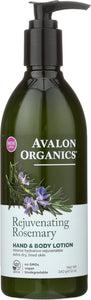 AVALON ORGANICS: Hand & Body Lotion Rejuvenating Rosemary, 12 oz