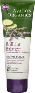 AVALON ORGANICS: Brilliant Balance with Lavender & Prebiotics, Enzyme Scrub Unscented, 4 Oz