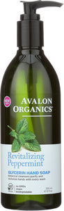 AVALON ORGANICS: Glycerin Liquid Hand Soap Peppermint, 12 Oz