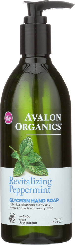 AVALON ORGANICS: Glycerin Liquid Hand Soap Peppermint, 12 Oz