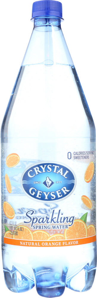 CRYSTAL GEYSER: Sparkling Spring Water Orange, 1.25 lt