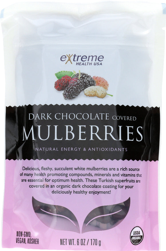 EXTREME HEALTH USA: Mulberry Dark Chocolate Organic, 6 oz