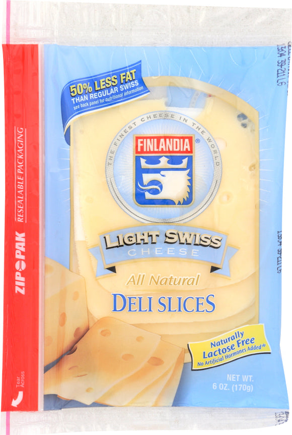 FINLANDIA CHEESE: Cheese Swiss Light Presliced, 6 oz