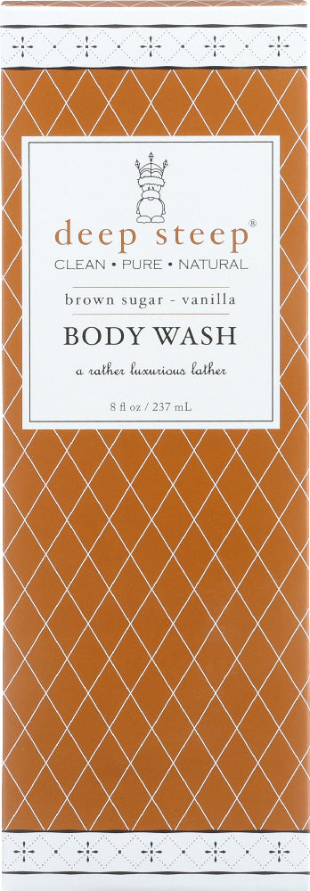 DEEP STEEP: Body Wash Brown Sugar Vanilla, 8 Oz