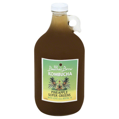BUDDHAS BREW: Kombucha Pineapple Super Green, 67 oz