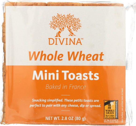 DIVINA: Whole Wheat Mini Toast, 2.8 oz