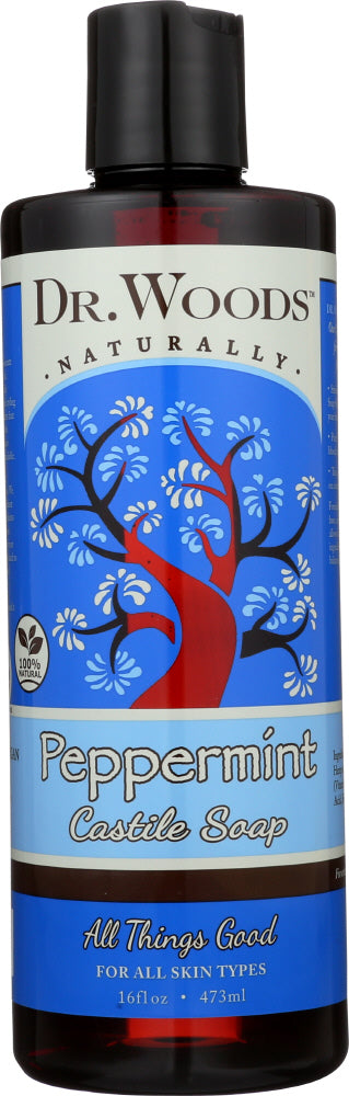 DR WOODS: Peppermint Liquid Castile Soap, 16 oz