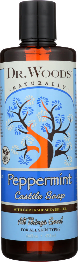 DR WOODS: Peppermint Castile Soap with Shea Butter, 16 oz