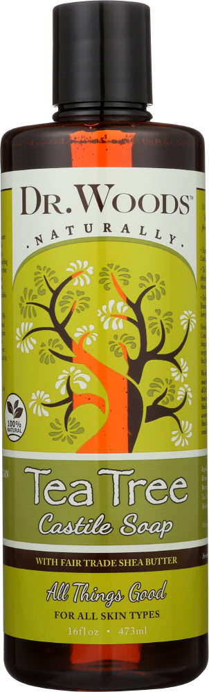 DR WOODS: Tea Tree Castile Soap with Shea Butter, 16 oz