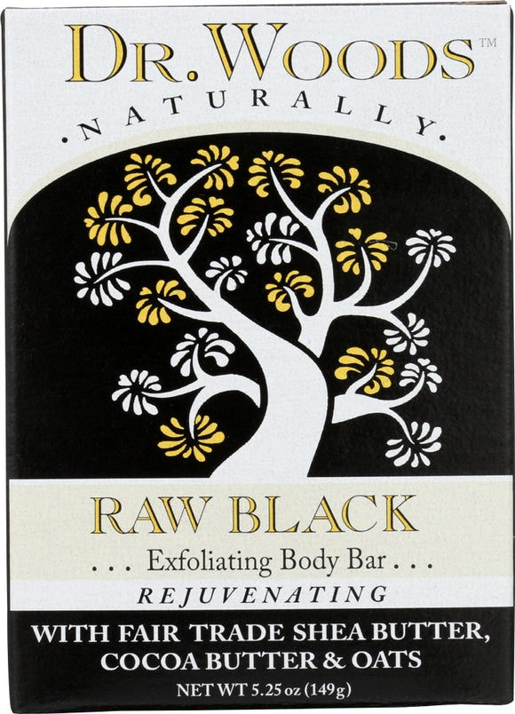 DR WOODS: Raw Black Shea Butter Body Bar Soap, 5.25 oz