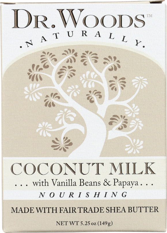 DR WOODS: Coconut Milk Raw Shea Butter Soap, 5.25 oz