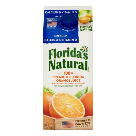 FLORIDAS NATURAL: Orange Juice with Calcium and Vitamin D No Pulp, 59 fl oz