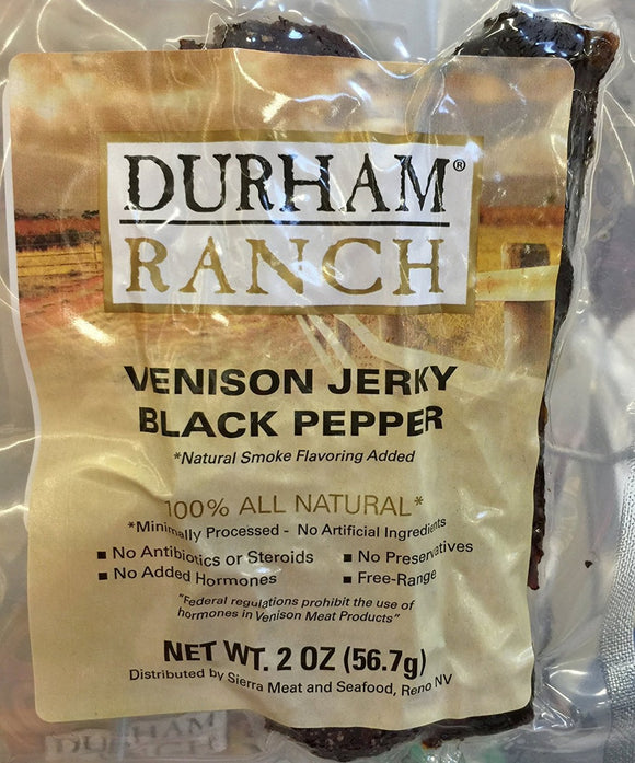 DURHAM RANCH: Jerky Venison Ranch Smoked Pepper, 2 oz
