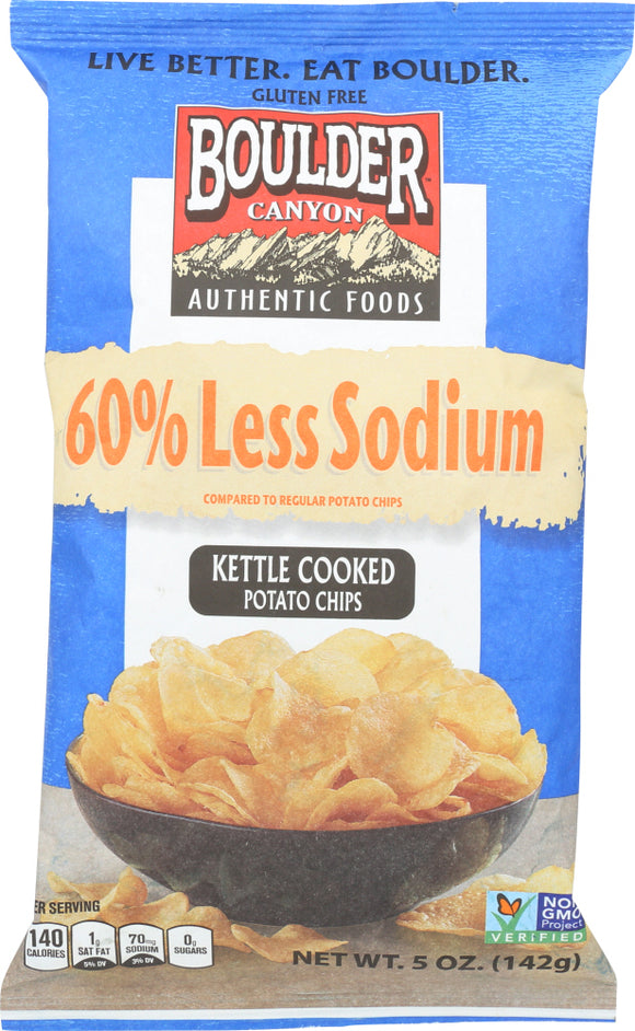 BOULDER CANYON: 60% Reduced Sodium Kettle Cooked Potato Chips, 5 Oz