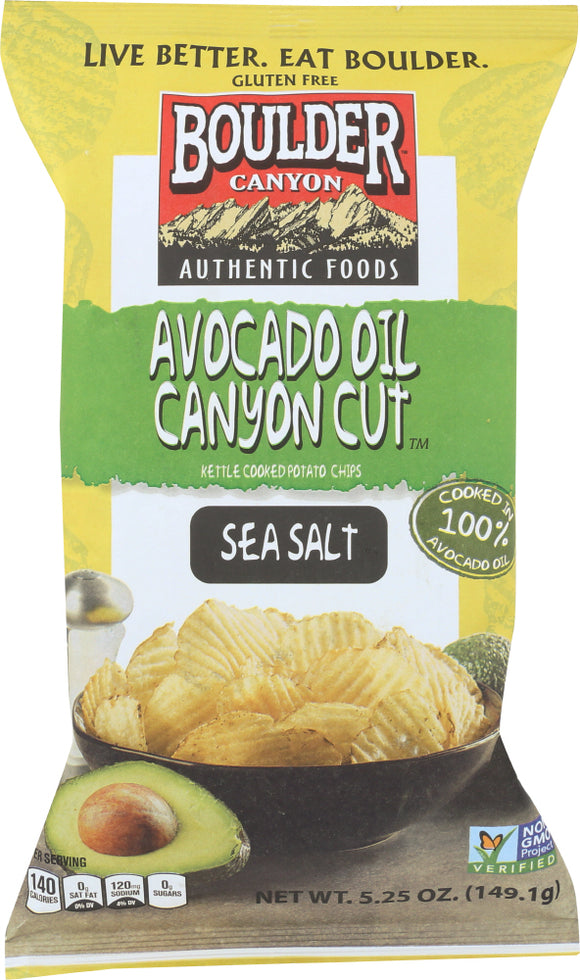 BOULDER CANYON: Avocado Oil Canyon Cut Potato Chips Sea Salt, 5.25 oz