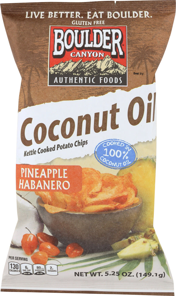 BOULDER CANYON: Coconut Oil Potato Chips Pineapple Habanero, 5.25 oz