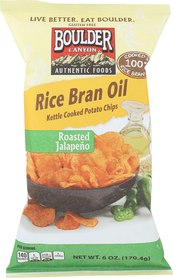 BOULDER CANYON: Rice Bran Oil Roasted Jalapeño, 6 oz