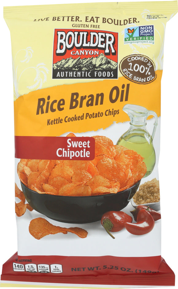 BOULDER CANYON: Rice Bran Oil Chipotle Chip, 5.25 oz