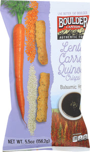 BOULDER CANYON: Lentil, Carrot, Quinoa Crisps Balsamic Herb, 5.5 oz