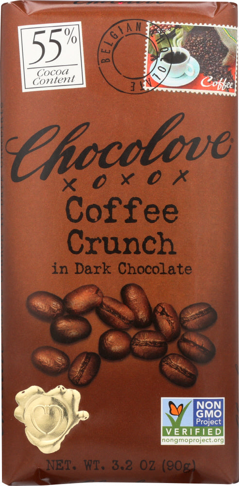 CHOCOLOVE: Dark Chocolate Bar Coffee Crunch, 3.2 oz