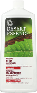 DESERT ESSENCE: Natural Neem Mouthwash Cinnamint, 16 oz