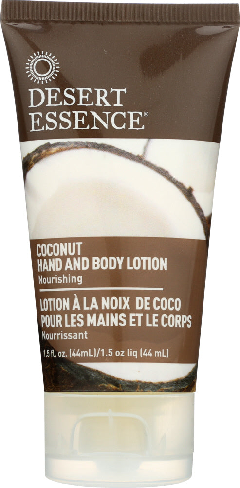 DESERT ESSENCE: Lotion Hand & Body Coconut Travel Size, 1.5 fl oz