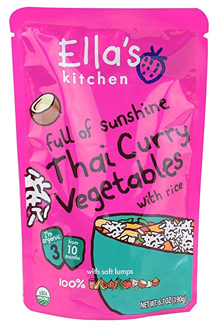 ELLAS KITCHEN: Full of Sunshine Thai Curry Vegetables with Rice, 6.7 oz