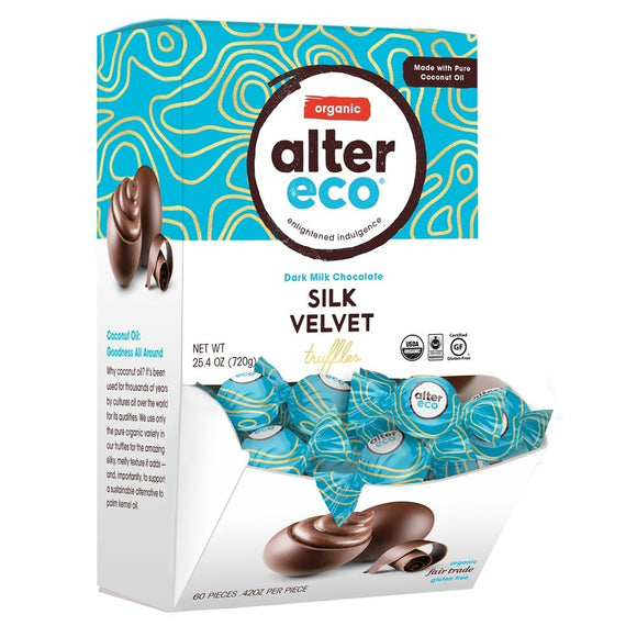 ALTER ECO: Dark Milk Chocolate Truffles Silk Velvet 0.42oz, 60 pc