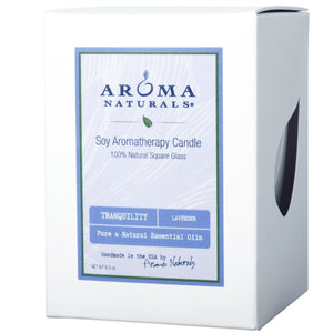 AROMA NATURALS: Tranquility Soy Square Crystal Glass Candle, 1 ea