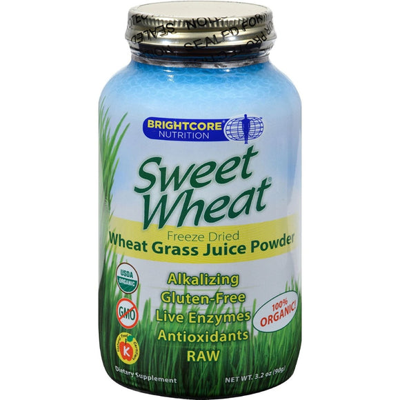 BRIGHTCORE: Wheat Grass Juice-Powder Om, 3.2 oz