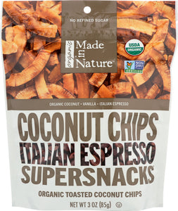 MADE IN NATURE: Organic Toasted Coconut Chips Italian Espresso, 3 oz